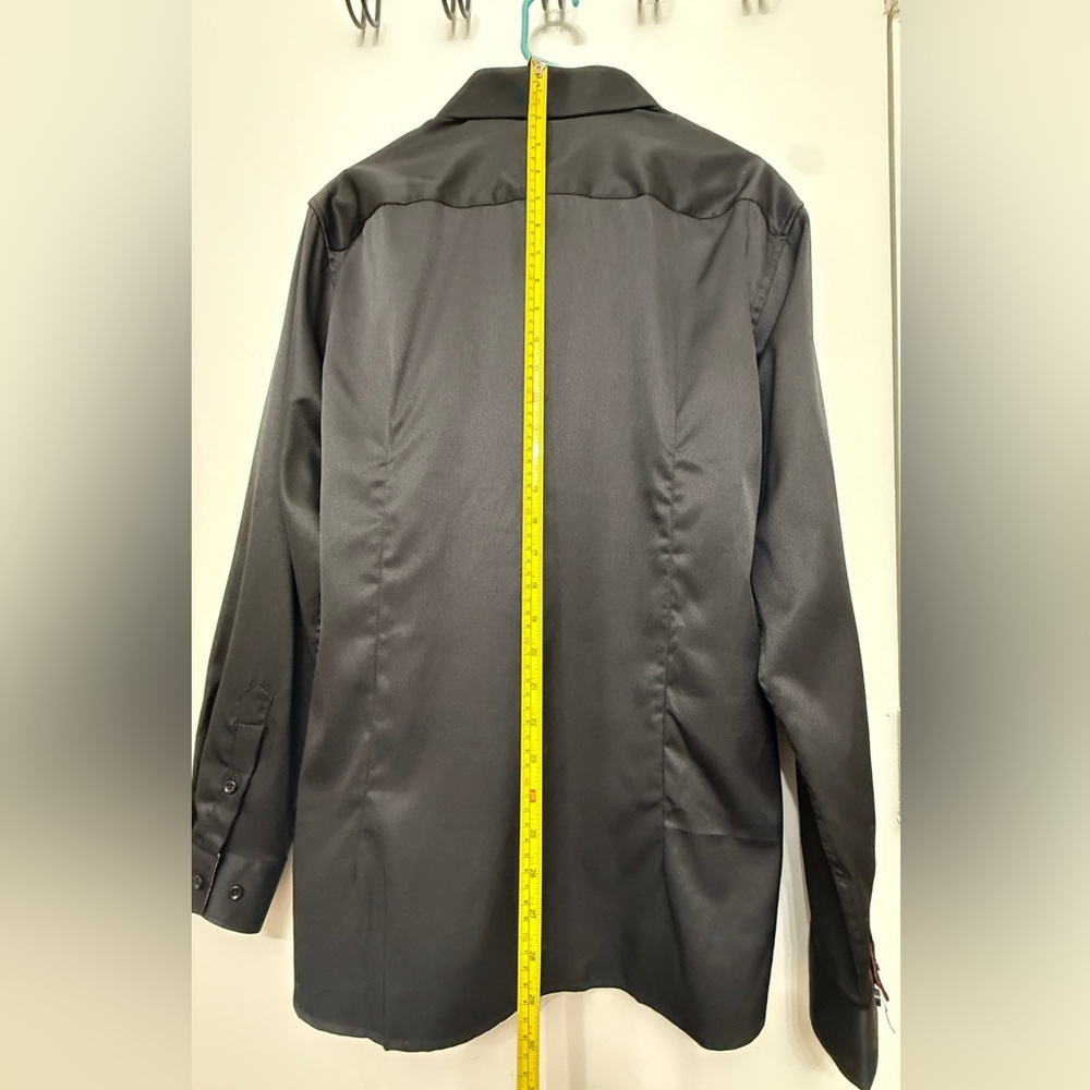Jemitop Men's Black Shirt Jacket with Red Trim Size M - Picture 8 of 9